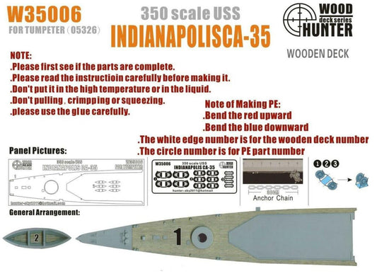 FlyHawk W35006 1/350 WWII Cruiser USS Indianapolis CA-35 Wooden Deck
