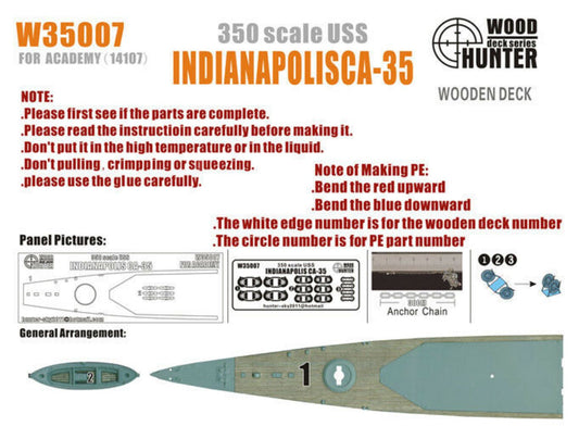 FlyHawk W35007 1/350 WWII Cruiser USS Indianapolis CA-35 Wooden Deck