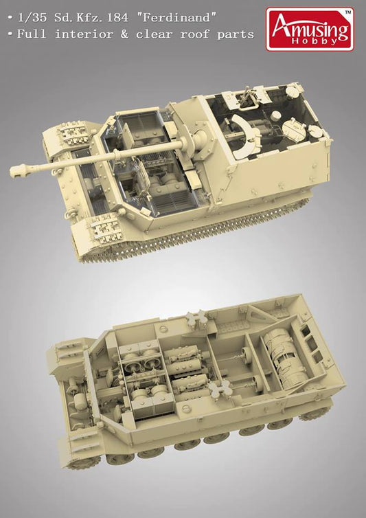 Amusing Hobby 35A030 1/35 Sd.Kfz.184 Ferdinand & 16t Strabokran
